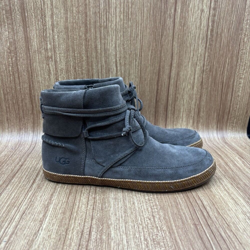 UGG AUSTRALIA Womens SZ 7.5 Soft Suede ANKLE Boot 1019129 Taupe Gray